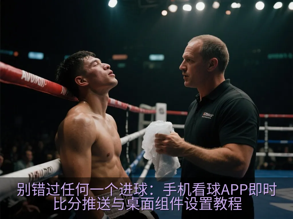 极简办公桌上显示着赛事日程与实时比分的手机界面